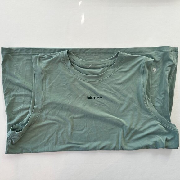 Lululemon Jersey Training Muscle Tank Top Long *Wordmark Crater Blue NWOT 12 $48 - Picture 3 of 3